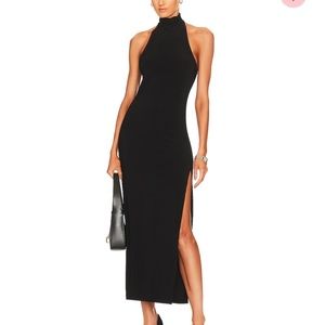 X revolve halter turtle side slit gown